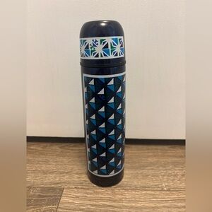 TORY BURCH BLUE LOGO VACUUM SEALED FLASK THERMOS INSULATED BOTTLE 17 fl oz.